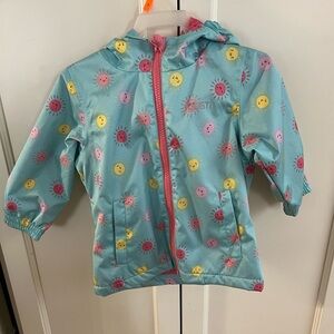 Gusti Kids Raincoat with Sun Pattern - Blue and Pink 2t